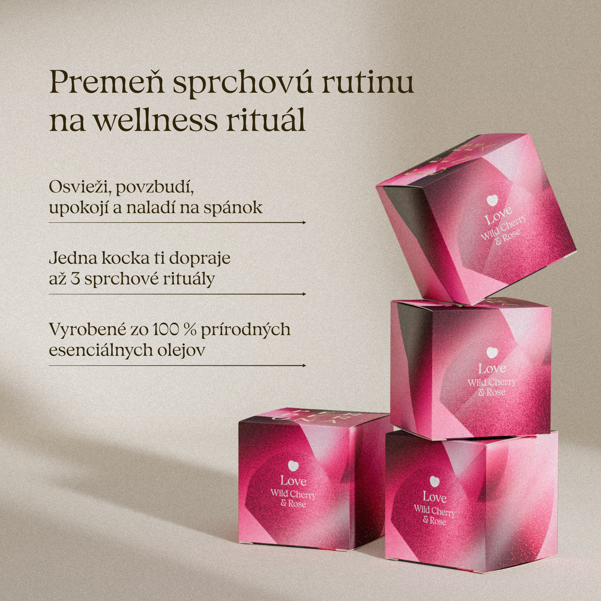 Love - Sprchová aromatická kocka