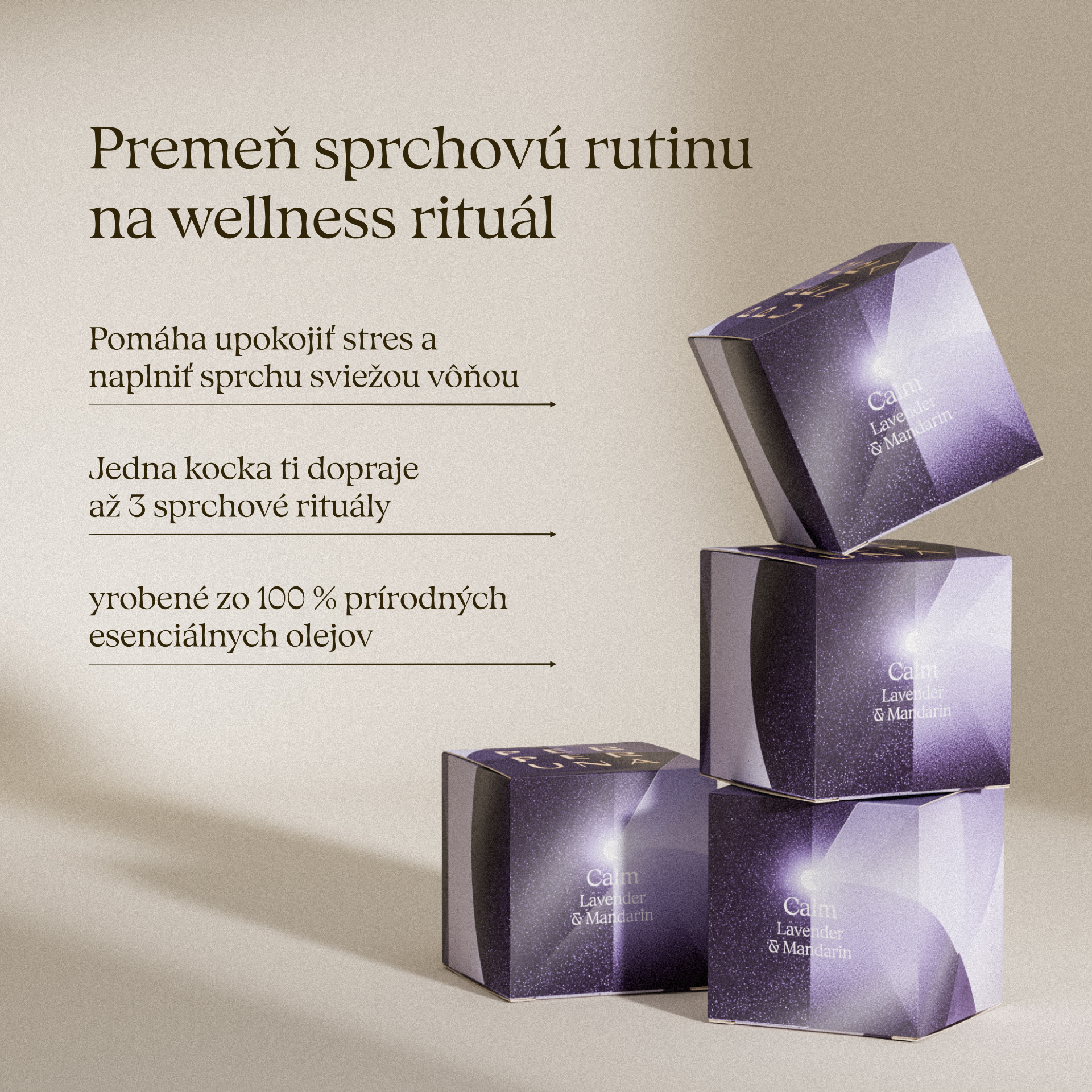 Calm - Sprchová aromatická kocka