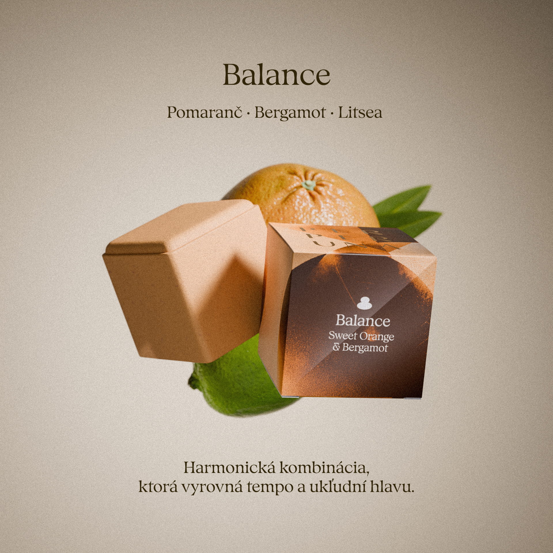 Balance — sprchová aromatická kocka s vôňou pomaranča, bergamotu a litsey